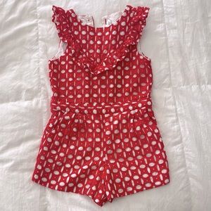 Girls size 6 eyelet romper